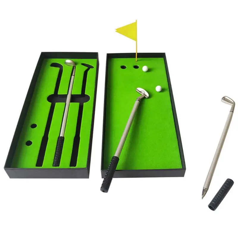 Имитация поля для гольфа, набор ручек для мини-гольфа премиум-класса, офисный подарок для мужчин, шариковая ручка, креативные письменные принадлежности, прочный